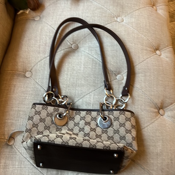 Gucci Handbags - Gucci Mini Eclipse GG Canvas, Leather, Chain Shoulder Bag